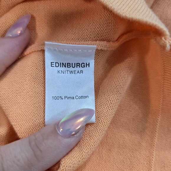 Edinburgh Knitwear Peach Ombre Cardigan & Tank Set Size S Pima Cotton winter set - Picture 6 of 10